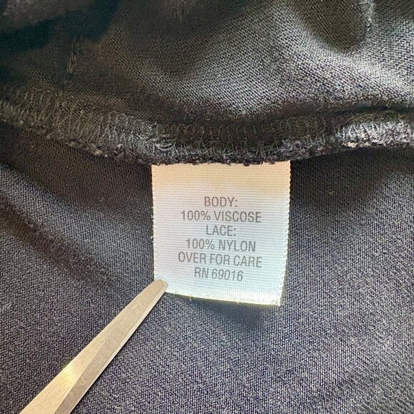 Relativity Black Sleeveless Tiered Lace & Viscose Ruffle Tank Top Size XL - Picture 6 of 10